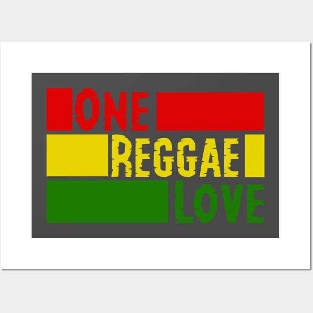 One Reggae Love, Ethiopia flag, Rasta Wall Art by alzo